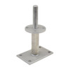 PITZL PTP EASY Post Base M24 Height Adjustable 146mm High Right / Left Thread; Centring Tip – product display image; V4A Stainless Steel, Application Timber Construction
