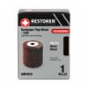 RESTORER TOOL WRFW12 Sandpaper Flap Wheel 120 Grit 80mm × 100mm – product display image; 80mm diameter x 100mm width, Aluminium Oxide Abrasive, Application Sanding, Mounting Type RESTORER Roller / Drum
