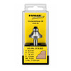 FAMAG 3119 Router Bit 25.4mm x 12.7mm 8 Shank R6.4mmmm Beading – product display image; Tungsten Carbide, TCT, 8, Features Ball Bearing