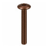 RAMPA KT 6 x 45 mm M6 Mushroom Head Steel Brown Coated Hex 4 mm Screw - Front