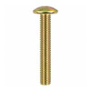 RAMPA KT 6 x 40 mm M6 Mushroom Head Steel Yellow Zinc Hex 4 mm Screw - Side 1