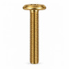 RAMPA KF Bolt Flat Head M6 25mm Hex 4 mm Brass – side view; 6 diameter, Application Furniture and joinery fastening, Mounting Type Screw-in, Suitable Materials wood;furniture panels;metal hardware
