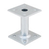 PITZL RIGID Post Base Fixed 100mm High Hot-Dip Galvanized – product display image; Steel, 27 diameter, Application Timber Construction, Range PTP easy