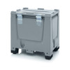 AUER Big Box Silver Grey with Hinge Lid — BBG 86 SA – front view; HD-PE, 60 wide, 93 high, Application Bulk Storage & Transport