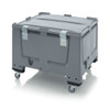 AUER Big Box Silver Grey with Hinge Lid — BBG 1210R SA – front view; HD-PE, 100 wide, 93 high, Application Bulk Storage & Transport