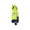 BLAKLADER 3546 High Vis Hoodie Hi-Vis Yellow / Navy Blue (Men) in Polyester Jersey – side view; Application Craftsman, Holster Pockets false, Features Soft, brushed inner; Kangaroo pocket; Wide reflectors