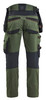 BLAKLADER Trousers | 1970 Craftsman Forest Green / Rust Trousers with Holster Pockets and Kneepad Pockets in Cordura with Stretch BLAKLADER Trousers | 1970 Craftsman Forest Green / Rust Trousers with Holster Pockets and Kneepad Pockets in Cordura with Stretch