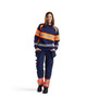 BLAKLADER Pullover  3409  with  for BLAKLADER Pullover  | 3409 Womens Navy Blue / High Vis Orange Pullover with Reflective Tape Cotton that have  available in Australia and New Zealand