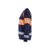 BLAKLADER 3409 High Vis Sweater Navy blue / Orange (Women) in Cotton French Terry 320 gsm – alternate side view; Application Craftsman, Holster Pockets false, Features Hi-vis panels; Wide reflectors
