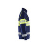 BLAKLADER 3551 High Vis Sweater Navy Blue / Hi-Vis Yellow (Men) in Cotton French Terry 320 gsm – side view; Application Craftsman, Holster Pockets false, Features Hi-vis panels; Wide reflectors