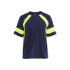 BLAKLADER 3523 High Vis Navy Blue / Hi-Vis Yellow in Cotton Single Jersey 180 gsm – product display image