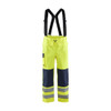 BLAKLADER 1313 High Vis Trouser Hi-Vis Yellow / Navy Blue (Unisex) in PVC Coated PolyCotton with Holster Pockets – product display image; Application Rain, Holster Pockets true, Kneepad Pockets false