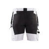 BLAKLADER 1911 Craftsman Regular Fit Short White / Black (Men) in Lightweight Cotton Twill with Holster Pockets (Stretch panels; CORDURA® reinforced tool pockets) – front view; Holster Pockets true, Kneepad Pockets false