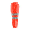 BLAKLADER 1539 High Vis Regular Fit Short Hi-Vis Red (Men) in Water-Repellent PolyCotton Twill with Holster Pockets and Kneepad Pockets (Water repellent; Pre-bent legs; Wide reflectives; Tool pockets) – alternate side view; Application Craftsman, Ho…