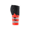 BLAKLADER 1541 High Vis Short Black / Hi-Vis Red (Men) in Water-Repellent PolyCotton Twill (Stretch panels; Water repellent; Wide reflectives) – side view; Application Craftsman, Holster Pockets false, Stretch true
