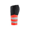 BLAKLADER 1541 High Vis Short Black / Hi-Vis Red (Men) in Water-Repellent PolyCotton Twill (Stretch panels; Water repellent; Wide reflectives) – alternate side view; Application Craftsman, Holster Pockets false, Stretch true