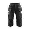 BLAKLADER 1597 Craftsman Regular Fit Short Black (Men) in Heavy PolyCotton Canvas with Holster Pockets and Kneepad Pockets (Stretch panels; CORDURA® stretch reinforced knee pad pockets; Reinforcements on pockets and leg ends; Reflective details) – p…