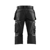 BLAKLADER 1597 Craftsman Regular Fit Short Black (Men) in Heavy PolyCotton Canvas with Holster Pockets and Kneepad Pockets (Stretch panels; CORDURA® stretch reinforced knee pad pockets; Reinforcements on pockets and leg ends; Reflective details) – f…