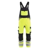 BLAKLADER 2663 High Vis Regular Fit Bib Overall Hi-Vis Yellow / Black (Men) in Cotton with Kneepad Pockets – product display image; Holster Pockets false, Kneepad Pockets true, Features CORDURA® reinforced knee pad pockets; Water repellent; Pre-bent…