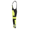 BLAKLADER 2663 High Vis Regular Fit Bib Overall Hi-Vis Yellow / Black (Men) in Cotton with Kneepad Pockets – alternate side view; Holster Pockets false, Kneepad Pockets true, Features CORDURA® reinforced knee pad pockets; Water repellent; Pre-bent l…