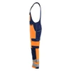 BLAKLADER 2663 High Vis Bib Overall Orange / Navy blue in Cotton with Kneepad Pockets – alternate side view; Application Hi-Vis, Holster Pockets false, Kneepad Pockets true