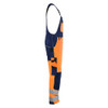 BLAKLADER 2663 High Vis Regular Fit Bib Overall Orange / Navy blue (Men) in Cotton with Kneepad Pockets – side view; Application Hi-Vis, Holster Pockets false, Kneepad Pockets true, Features CORDURA® reinforced knee pad pockets; Water repellent; Pre…