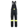 BLAKLADER 2617 Bib Overall Black / Hi-Vis Yellow in Inherent Flame-Resistant Ripstop with Kneepad Pockets – front view; Holster Pockets false, Kneepad Pockets true