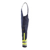 BLAKLADER 2890 Multinorm Bib Overall Navy Blue / Hi-Vis Yellow (Men) in Inherent Flame-Resistant Ripstop with Kneepad Pockets – alternate side view; Holster Pockets false, Kneepad Pockets true, Features Inherent flame resistant; Antistatic quality;…