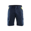 BLAKLADER 1446 Scratch Free Regular Fit Short Dark Navy Blue / Hi-Vis Yellow (Men) in 2-Way Stretch PolyCotton (2-way stretch) – product display image; Holster Pockets false, Stretch true