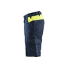 BLAKLADER 1446 Scratch Free Regular Fit Short Dark Navy Blue / Hi-Vis Yellow (Men) in 2-Way Stretch PolyCotton (2-way stretch) – alternate side view; Holster Pockets false, Stretch true