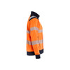 BLAKLADER 3471 Multinorm Sweater Orange / Navy blue (Women) in Cotton – side view; Features Inherent flame resistant; Antistatic quality; Soft, brushed inner; Wide reflectors