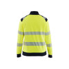 BLAKLADER 3471 Multinorm Sweater Hi-Vis Yellow / Navy Blue (Women) in Inherent Flame-Resistant Fleece – front view; Features Inherent flame resistant; Antistatic quality; Ideal second layer; Soft, brushed inner