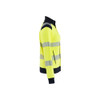 BLAKLADER 3471 Multinorm Sweater Hi-Vis Yellow / Navy Blue (Women) in Inherent Flame-Resistant Fleece – side view; Features Inherent flame resistant; Antistatic quality; Ideal second layer; Soft, brushed inner