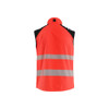 BLAKLADER 3091 High Vis Waistcoat Hi-Vis Red / Black (Men) in Waterproof 4-Way Stretch Softshell (3-layer softshell; 2-way stretch; Breathable; Wind- and waterproof material) – front view; Stretch true