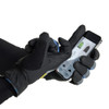 BLAKLADER 2851 Glove Black / Dark Grey in Polyester – front view; Features Durable synthetic leather; Allround glove; Touch function on index finger knuckle; Half lined