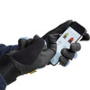 BLAKLADER 2852 Glove Black / Blue in Polyester – front view; Features Durable synthetic leather; Allround glove; Touch function on index finger knuckle; Unlined