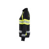 BLAKLADER 3505 High Vis Sweater Black / Hi-Vis Yellow (Women) in Cotton French Terry 320 gsm – alternate side view; Features Hi-vis panels; Wide reflectors
