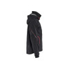 BLAKLADER 4483 Jacket Black / Red (Men) in Waterproof Stretch Polyamide – side view; Features 4-way stretch; Breathable; Detachable hood; Taped seams, Stretch true