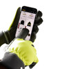 BLAKLADER 2877 Glove Hi-Vis Yellow in PU Coated Polyester – front view; Features Touch function in palm area; Light lined; Open cuff; Reinforced index finger