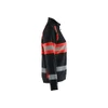 BLAKLADER 3505 High Vis Sweater Black / Hi-Vis Red (Women) in Cotton French Terry – side view; Features Hi-vis panels; Wide reflectors