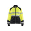 BLAKLADER 3508 High Vis Sweater Hi-Vis Yellow / Black (Women) in Polyester Jersey – product display image; Features Soft, brushed inner; Kangaroo pocket; Wide reflectors