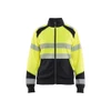 BLAKLADER 3508 High Vis Sweater Hi-Vis Yellow / Black (Women) in Polyester Jersey – product display image; Features Soft, brushed inner; Kangaroo pocket; Wide reflectors