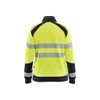 BLAKLADER 3508 High Vis Sweater Hi-Vis Yellow / Black (Women) in Polyester Jersey – front view; Features Soft, brushed inner; Kangaroo pocket; Wide reflectors
