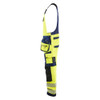BLAKLADER 2626 High Vis Bib Overall Hi-Vis Yellow / Navy Blue in Polyester with Holster Pockets and Kneepad Pockets – alternate side view; Holster Pockets true, Stretch false