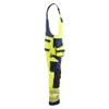 BLAKLADER 2626 High Vis Relaxed Fit Bib Overall Hi-Vis Yellow / Navy Blue (Men) in Polyester with Holster Pockets and Kneepad Pockets – side view; Holster Pockets true, Features 4-way stretch; CORDURA® reinforced tool pockets; CORDURA® stretch reinf…