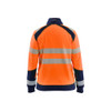 BLAKLADER 3508 High Vis Sweater Orange / Navy blue (Women) in Polyester Jersey – front view; Application Hi-Vis, Features Soft, brushed inner; Kangaroo pocket; Wide reflectors