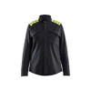 BLAKLADER 4072 Shirt Black / Hi-Vis Yellow (Women) in Inherent Flame-Resistant Ripstop – product display image; Features Inherent flame resistant; Water repellent; Adjustable cuffs; Ripstop