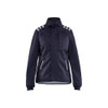 BLAKLADER 4442 Softshell Jacket Navy Blue (Women) in Flame Resistant 3-Layer Softshell – product display image; Features 3-layer softshell; Inherent flame resistant; Arc rating APC 2; Wind- and waterproof material