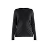 BLAKLADER 3539 T-Shirt Black (Women) in Merino Wool – product display image; Features Moisture wicking; Merino wool; Naturally antibacterial; Body-hugging fit