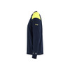 BLAKLADER 3483 Flame Resistant T-Shirt Navy Blue / Hi-Vis Yellow (Men) in Inherent Flame Resistant Jersey – alternate side view; Holster Pockets false, Features Inherent flame resistant; Antistatic quality; UV protected